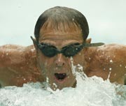 Toyota's Jim Press, 59, swims every day he can at Toyota's U.S. headquarters.